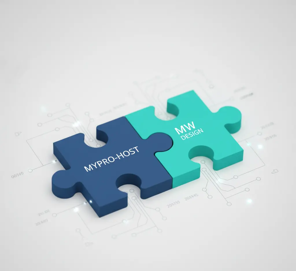 Two puzzle pieces fitting together, symbolizing partnership